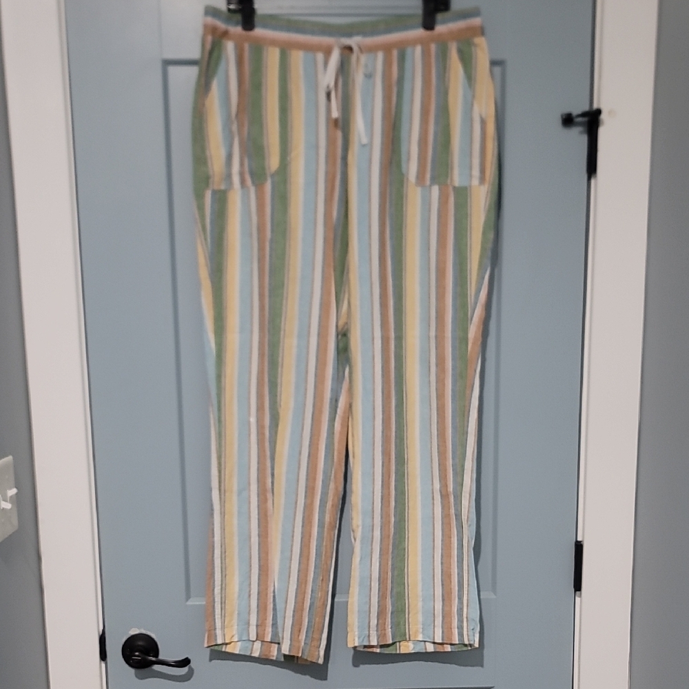 Colorful Striped Linen Pants